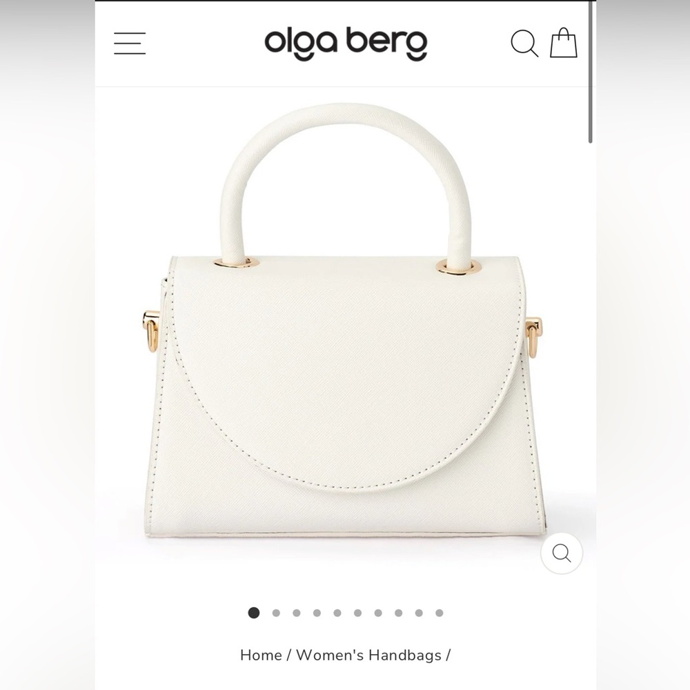 Olga Berg White Sasha Top Handle Bag